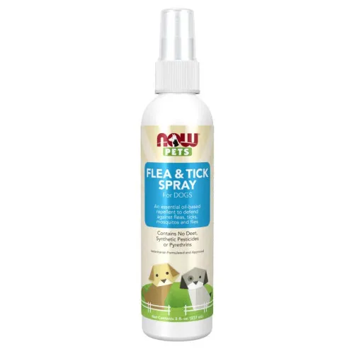Now Foods Pets, Loppe- & Flåtspray til hunde, 237 ml