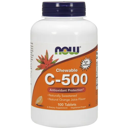 Now Foods Vitamin C-500 Chewable, 100 tyggetabletter