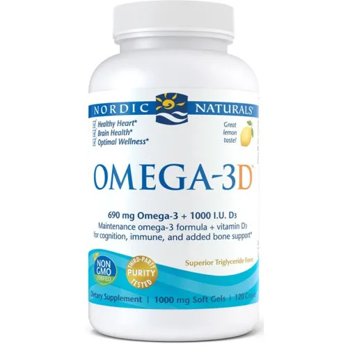 Nordic Naturals Omega-3D, 690 mg, 120 kapsler