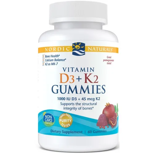 Nordic Naturals Vitamin D3+K2 Gummies, 60 stk.