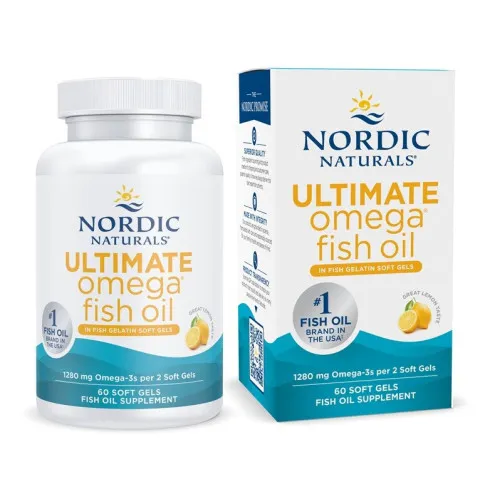 Nordic Naturals Ultimate Omega i Fiskegelatine, 1280 mg, Lemon, 60 kapsler