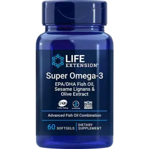 Life Extension Super Omega-3 EPA/DHA Fiskeolie med Sesam Lignaner, 60 kapsler