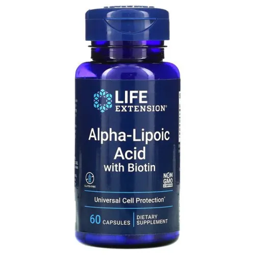 Life Extension Alfa-Liponsyre med Biotin, 60 kapsler