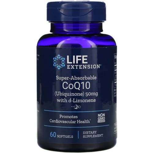 Life Extension Super Absorbable CoQ10 med d-Limonene, 50 mg, 60 kapsler