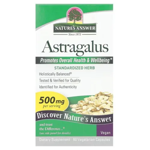 Nature's Answer Astragalus Rod, 500 mg, 60 kapsler