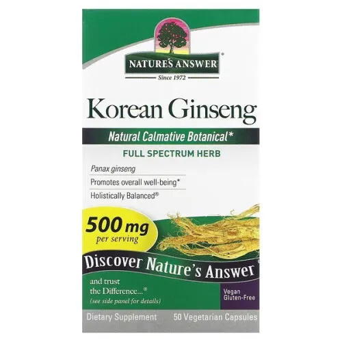 Nature's Answer Koreansk Ginseng, 500 mg, 50 kapsler