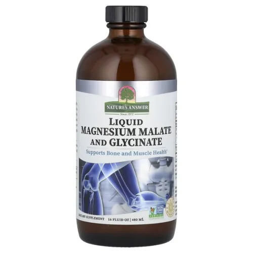 Nature's Answer Flydende Magnesium Malat og Glycinat, 480 ml