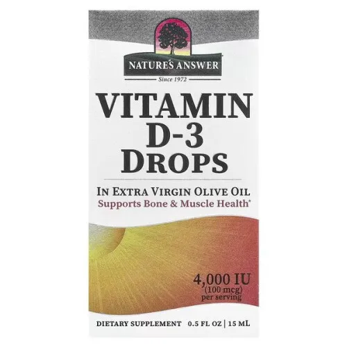 Nature's Answer Vitamin D-3 Dråber, 4000 IU, 15 ml