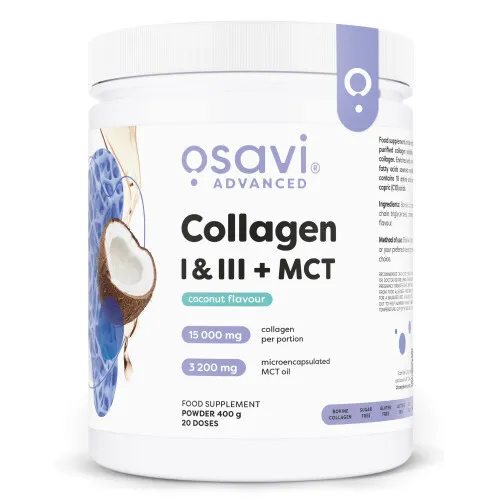 Osavi Kollagen I & III + MCT, Kokos, 400 gram