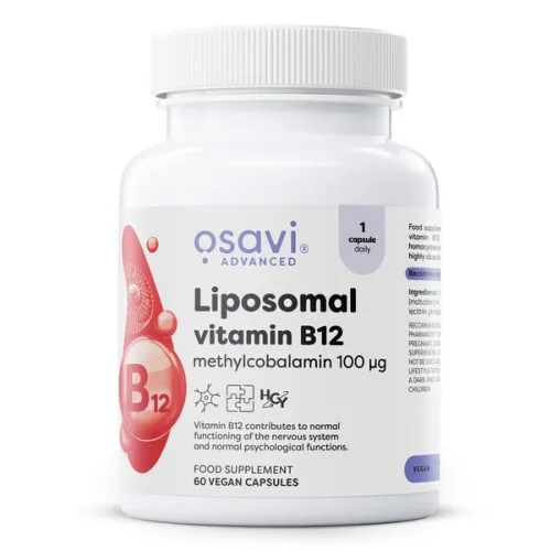 Osavi Liposomal Vitamin B12, Methylcobalamin 100 mcg, 60 vegankapsler