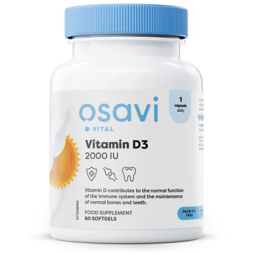 Osavi Vitamin D3, 2000 IU, 60 kapsler