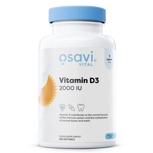 Osavi Vitamin D3, 2000 IU, 120 kapsler
