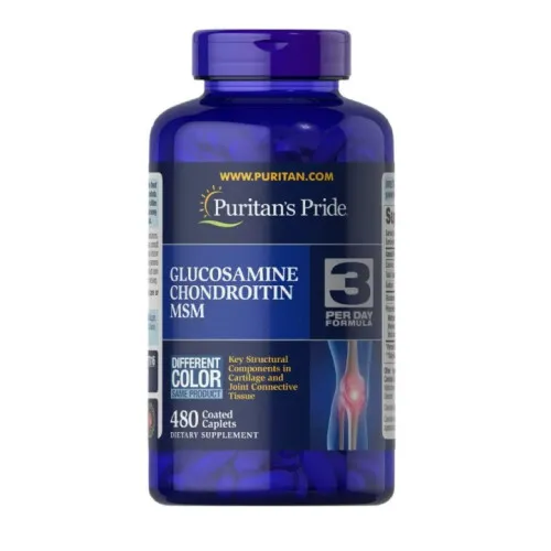 Puritans Pride Glucosamine Chondroitin MSM, 480 overtrukne caplets