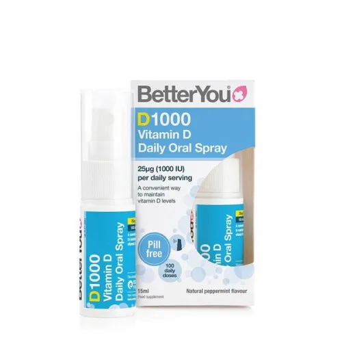 BetterYou D1000 Daglig D-vitamin Mundspray, 15 ml