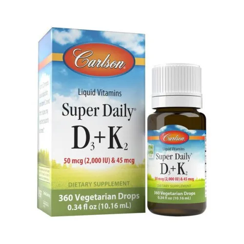 Carlson Labs Super Daily D3 + K2, 2000 IU, 10 ml dråber