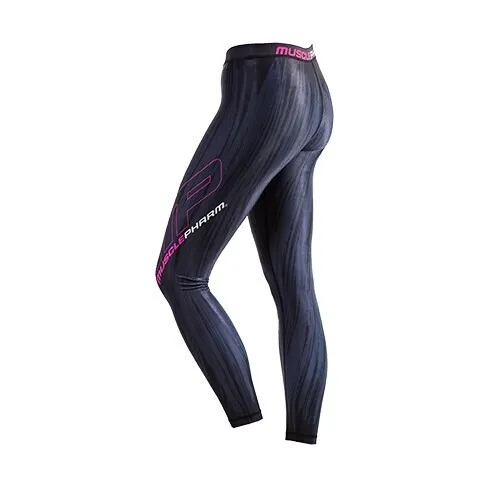 Musclepharm Sportswear Dame Refined Stroke Full Length Leggings, sort