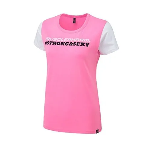 Musclepharm Sportswear Dame Strong & Sexy T-Shirt Hot Pink (MPLTS486)