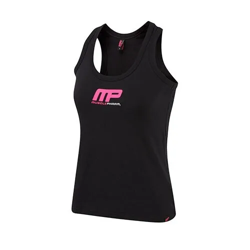 Musclepharm Sportswear Dame Vest Sort-Hot Pink (MPLVST431)