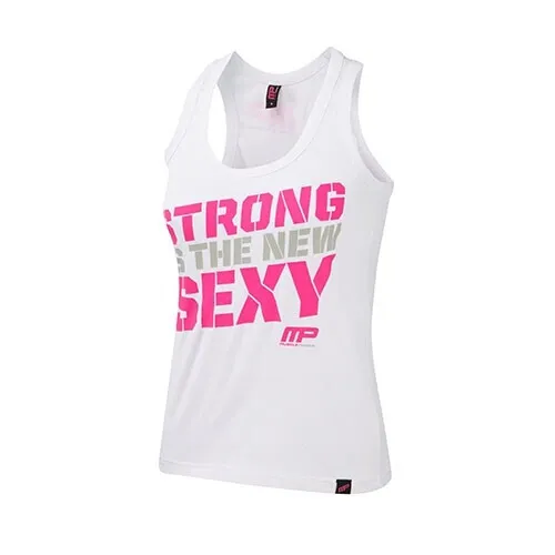 Musclepharm Sportswear Dame Vest Strong Is The New Sexy Hvid (MPLVST432)