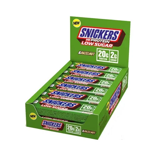 Mars Protein Snickers Hasselnød Lavt Sukkerindhold Højt Proteinindhold Bar, 12 x 57 g