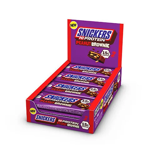Mars Protein Snickers Høj Protein Bar, Peanut Brownie, 12 x 50 g