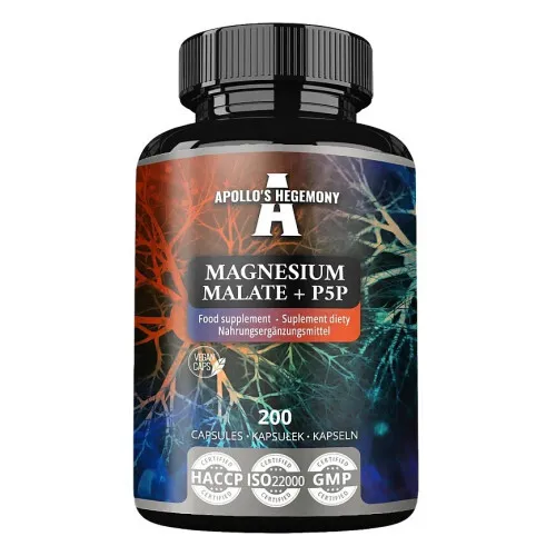 Apollo's Hegemony Magnesium Malat + P5P, 200 kapsler