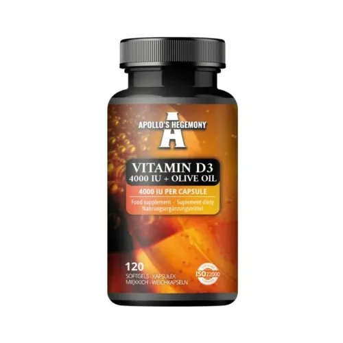 Apollo's Hegemony Vitamin D3 4000IU + Olivenolie, 120 kapsler