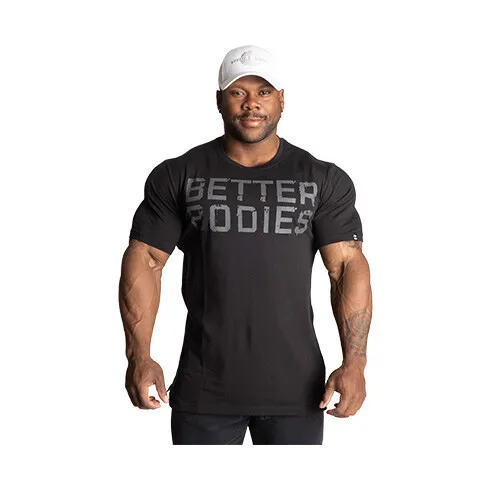Better Bodies Basic Tapered Tee, Sort/Grå