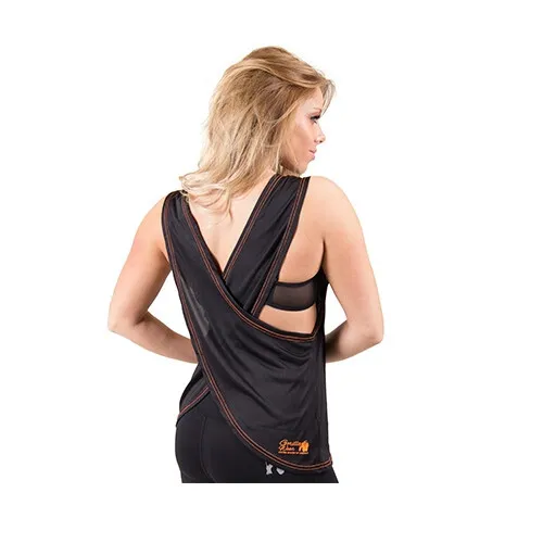 Gorilla Wear Odessa Cross Back Tank Top (Black/Neon Orange)