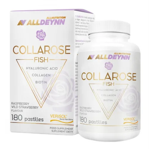 Allnutrition AllDeynn Collarose Fiske, Raspberry Wild Strawberry, 180 pastiller