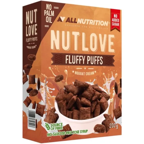 Allnutrition Nutlove Fluffy Puffs, Nougat Cream, 200 gram