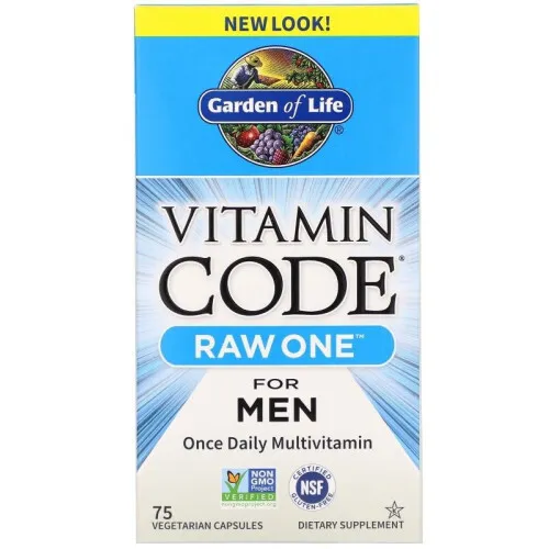 Garden of Life Vitamin Code RAW ONE til Mænd, 75 kapsler