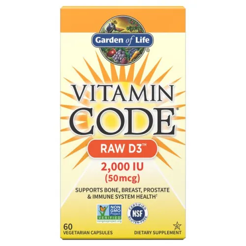 Garden of Life Vitamin Code Raw D3, 2000 IU, 60 kapsler