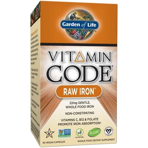 Garden of Life Vitamin Code Raw Jern, 30 kapsler