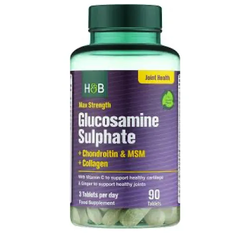 Max Strength Glucosamine Sulphate + Chondroitin & MSM + Collagen, 90 tabletter