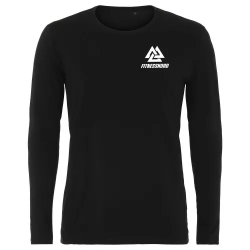 Unisex langærmet t-shirt i sort