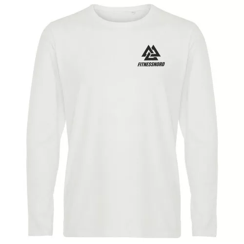 Unisex langærmet t-shirt i hvid