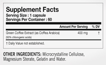 TESTED GREEN COFFEE 60 stk 
