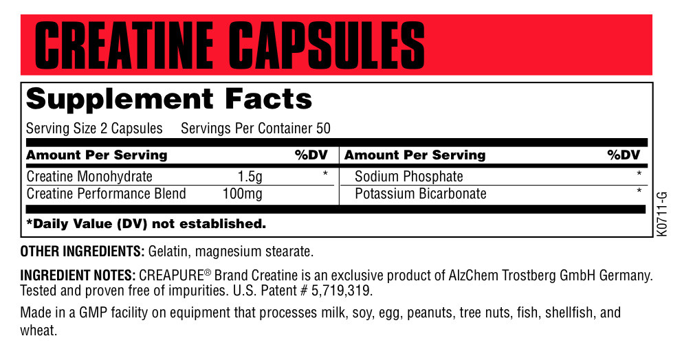 UNIVERSAL CREATINE CAPSULES 100 stk