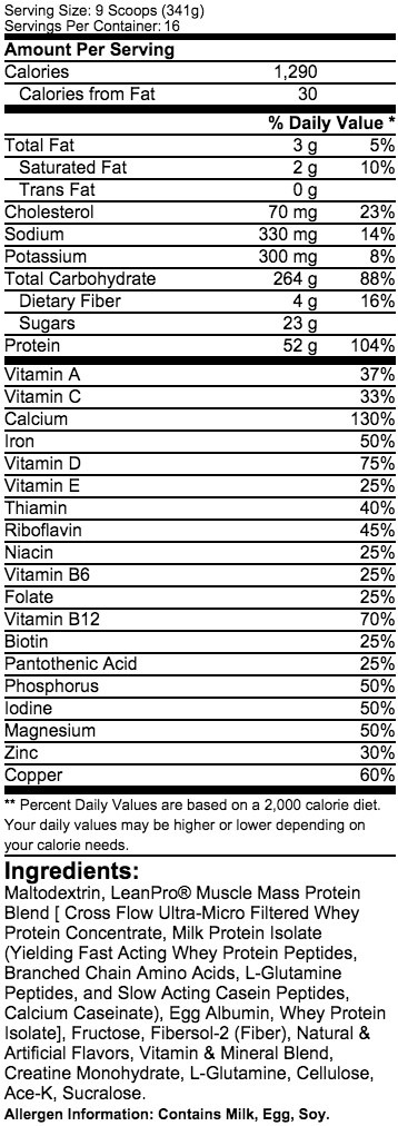 LABRADA MUSCLE MASS GAINER 5440 g 