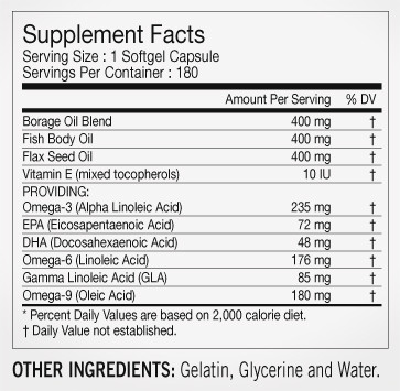 TESTED OMEGA 3-6-9, 180 stk 