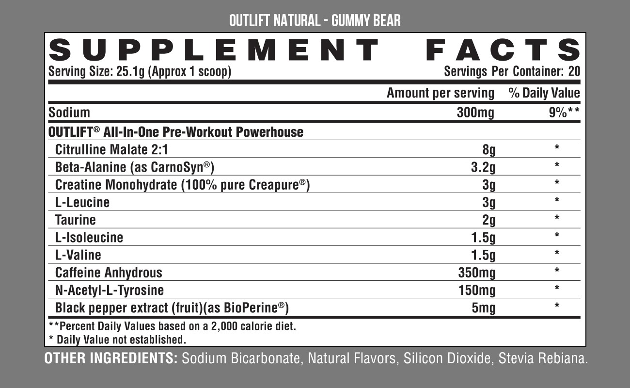 NUTREX OUTLIFT NATURAL 20 PORTIONER