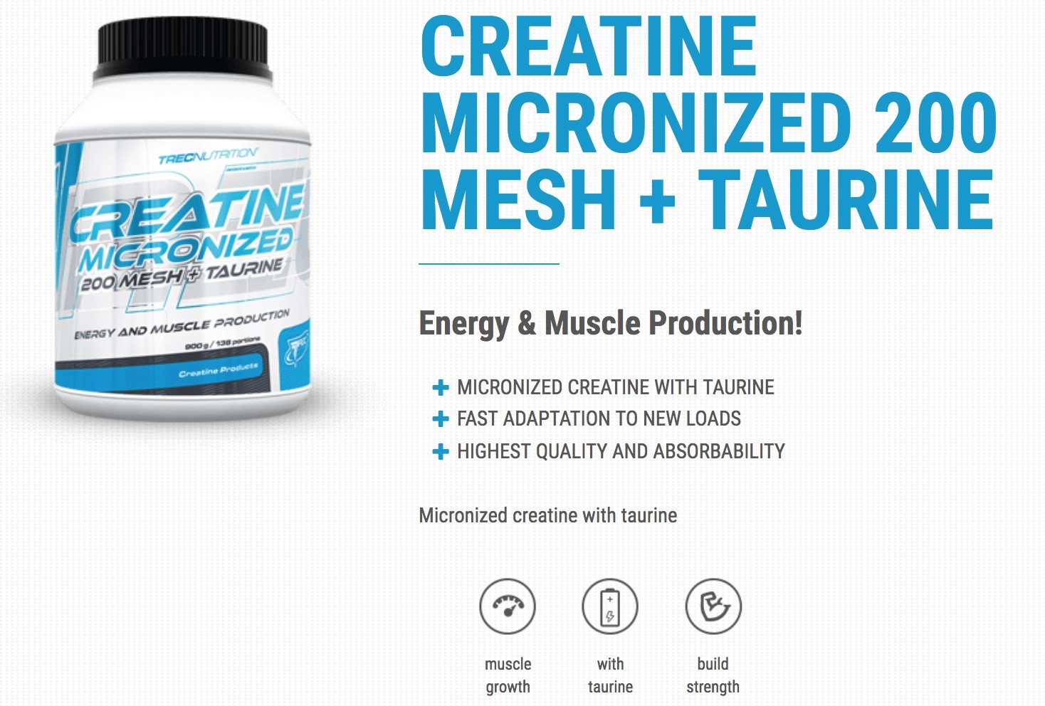 TREC NUTRITION CREATINE 200 MESH + TAURINE 900 g 