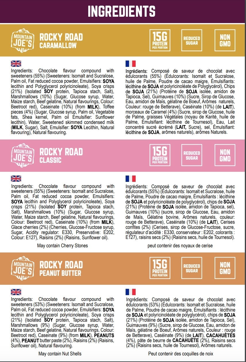 MOUNTAIN JOE'S ROCKY ROAD HIGH PROTEIN 12 x 55 g 