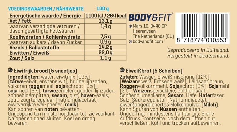 BODY & FIT REDUCED CARB PROTEIN BREAD 250 g 