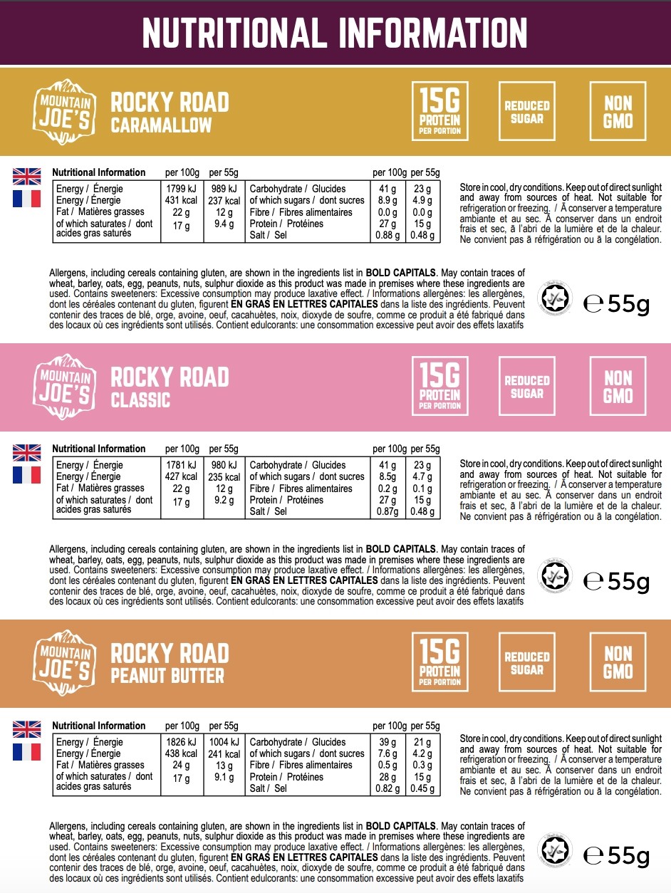 MOUNTAIN JOE'S ROCKY ROAD HIGH PROTEIN 12 x 55 g 