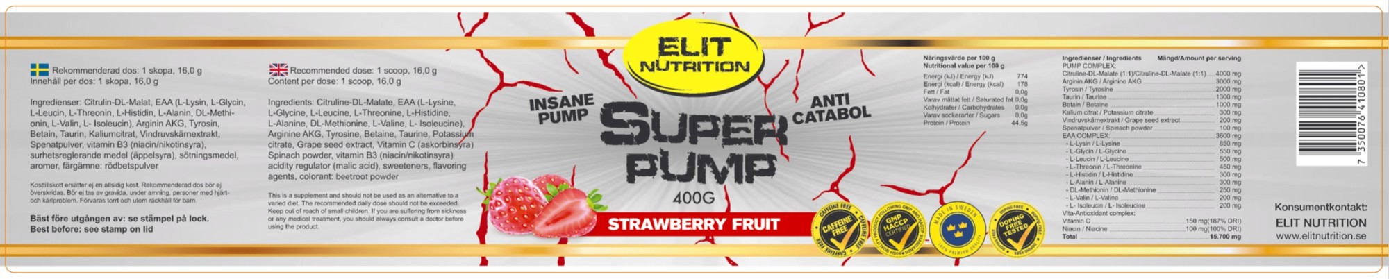 ELIT NUTRITION SUPER PUMP 400 g 