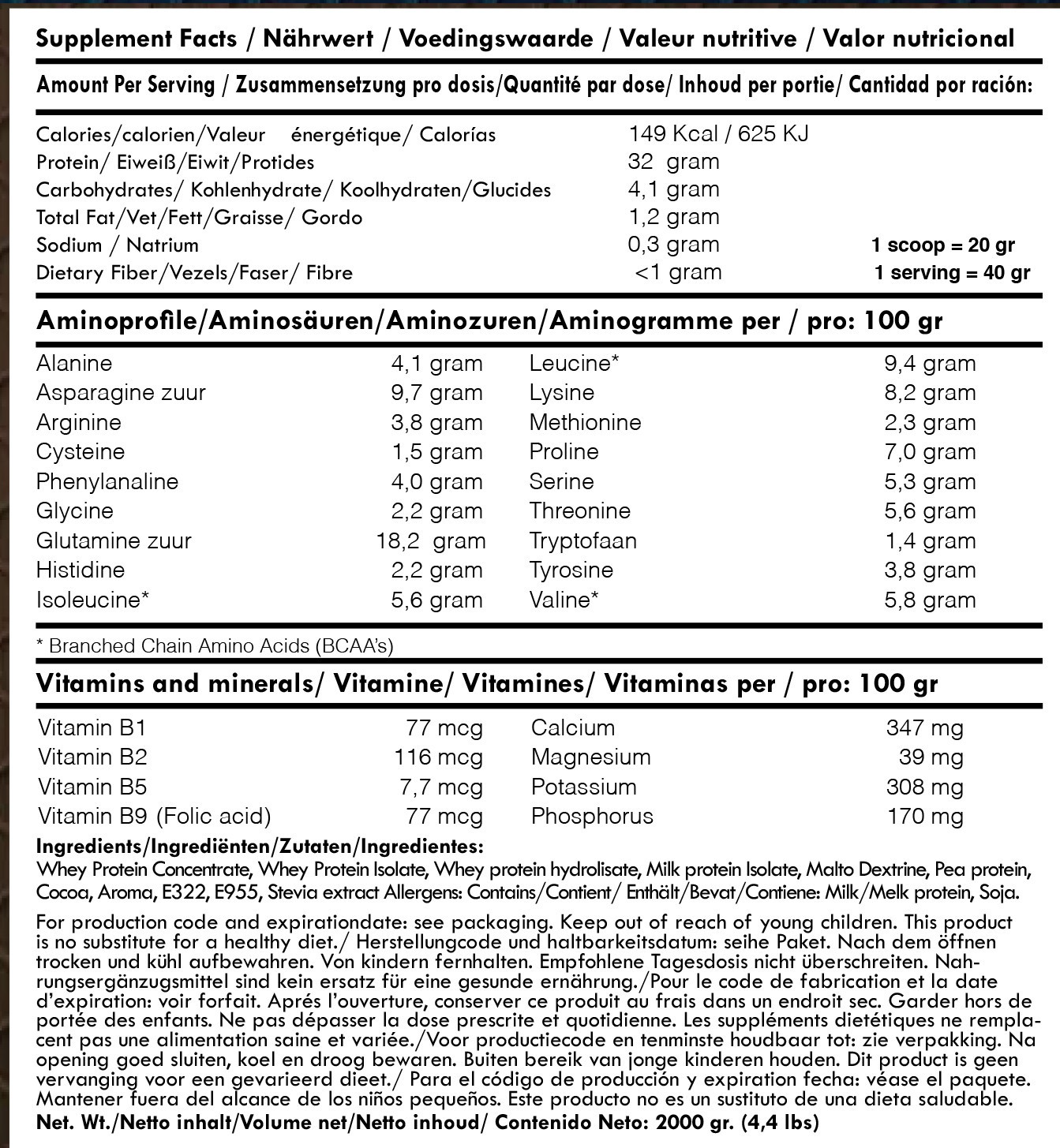 ONSTAGE NUTRITION WHEY PROFESSIONAL 2000 g 