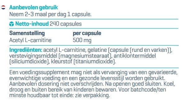 BODY & FIT ACETYL L-CARNITINE 240 stk 