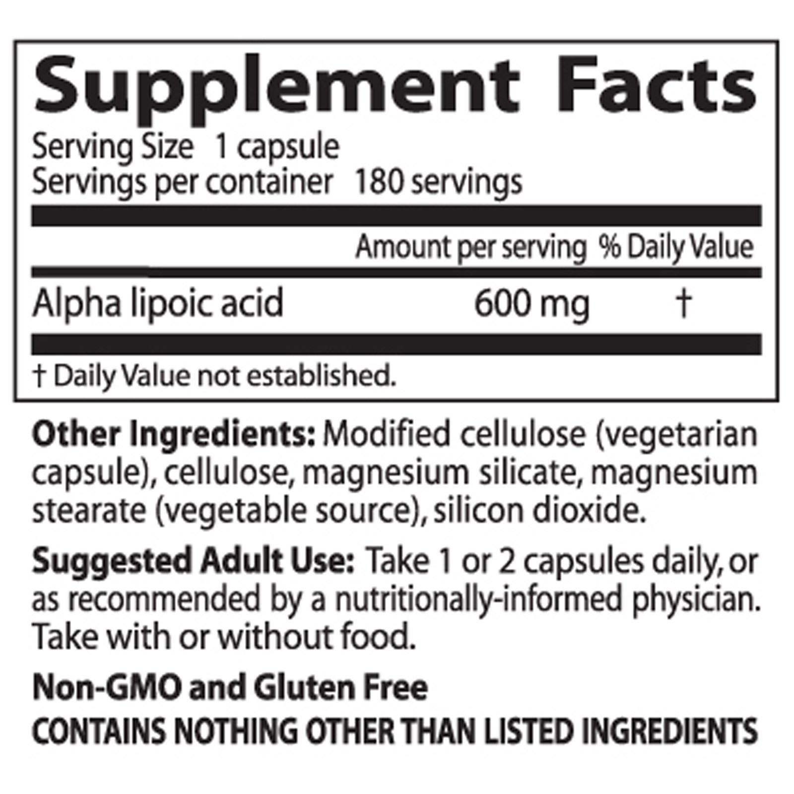 DOCTORS BEST ALPHA-LIPOIC ACID 600 mg 180 stk